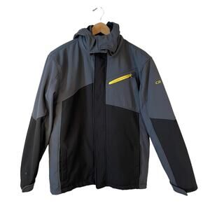 CB Sports Boy's Full Zip Hooded Jacket Gray Black Size XL 18/20